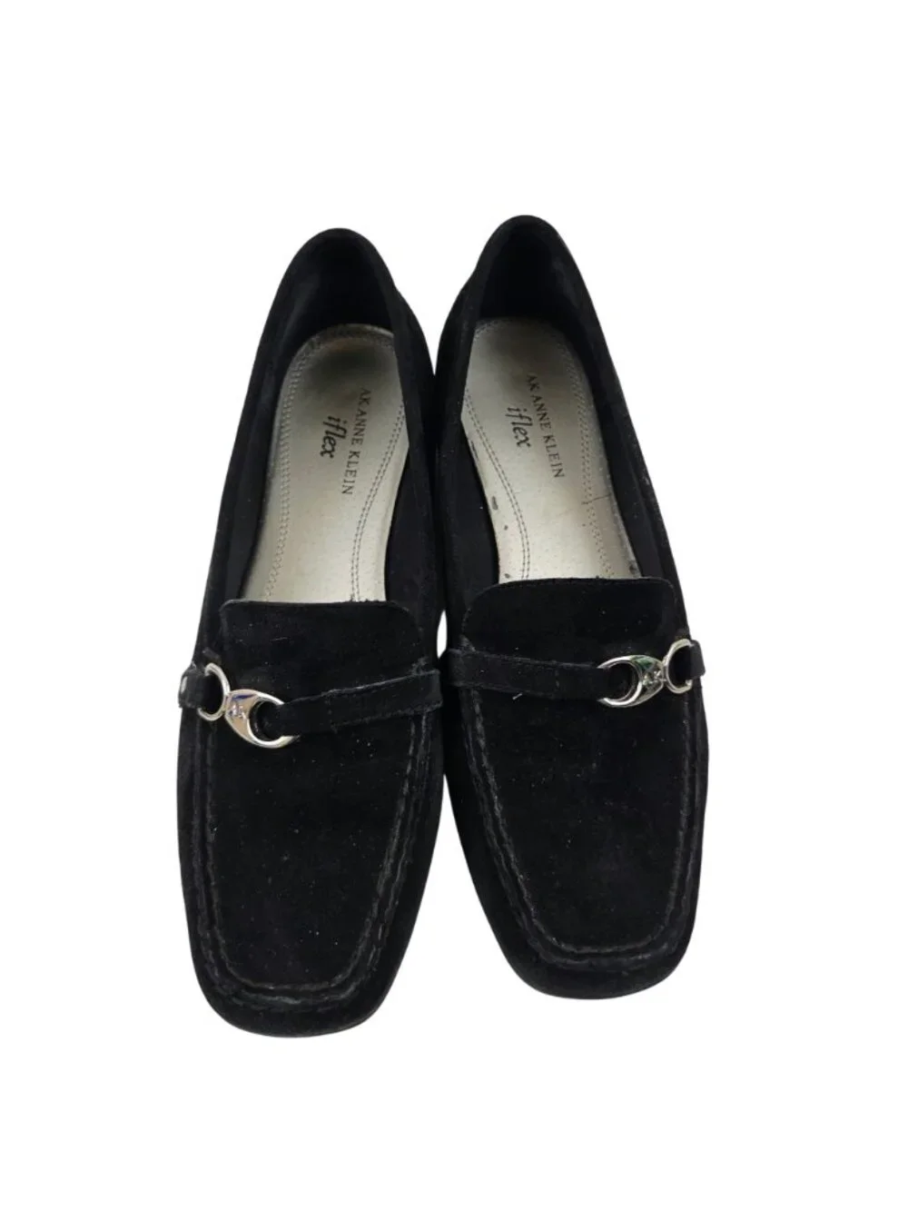 Anne Klein Loafers Womens Size 9M Akfaithi Black Suede iflex Comfort Shoes